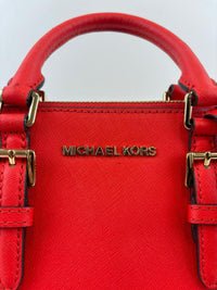 Red Saffiano Leather Satchel Bag