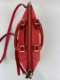 Red Saffiano Leather Satchel Bag
