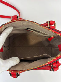 Red Saffiano Leather Satchel Bag