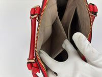 Red Saffiano Leather Satchel Bag