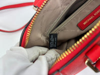 Red Saffiano Leather Satchel Bag