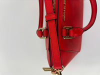 Red Saffiano Leather Satchel Bag