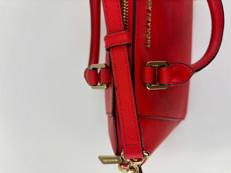Red Saffiano Leather Satchel Bag