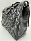 Maxi Classic Double Flap in Black Lambskin SHW
