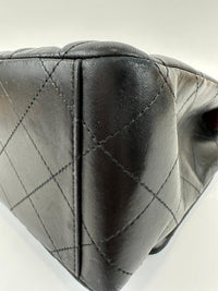 Maxi Classic Double Flap in Black Lambskin SHW