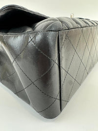 Maxi Classic Double Flap in Black Lambskin SHW