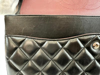 Maxi Classic Double Flap in Black Lambskin SHW
