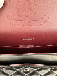 Maxi Classic Double Flap in Black Lambskin SHW