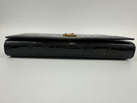 Medium Kate WOC in Black Patent Crocodile Embossed GHW