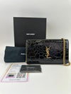 Medium Kate WOC in Black Patent Crocodile Embossed GHW