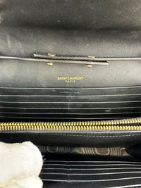 Medium Kate WOC in Black Patent Crocodile Embossed GHW