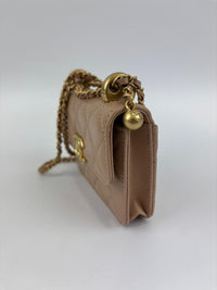 Perfect Fit Beige Coin Purse With Chain GHW