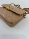 Perfect Fit Beige Coin Purse With Chain GHW