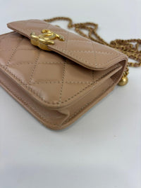 Perfect Fit Beige Coin Purse With Chain GHW
