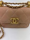 Perfect Fit Beige Coin Purse With Chain GHW