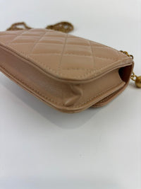 Perfect Fit Beige Coin Purse With Chain GHW