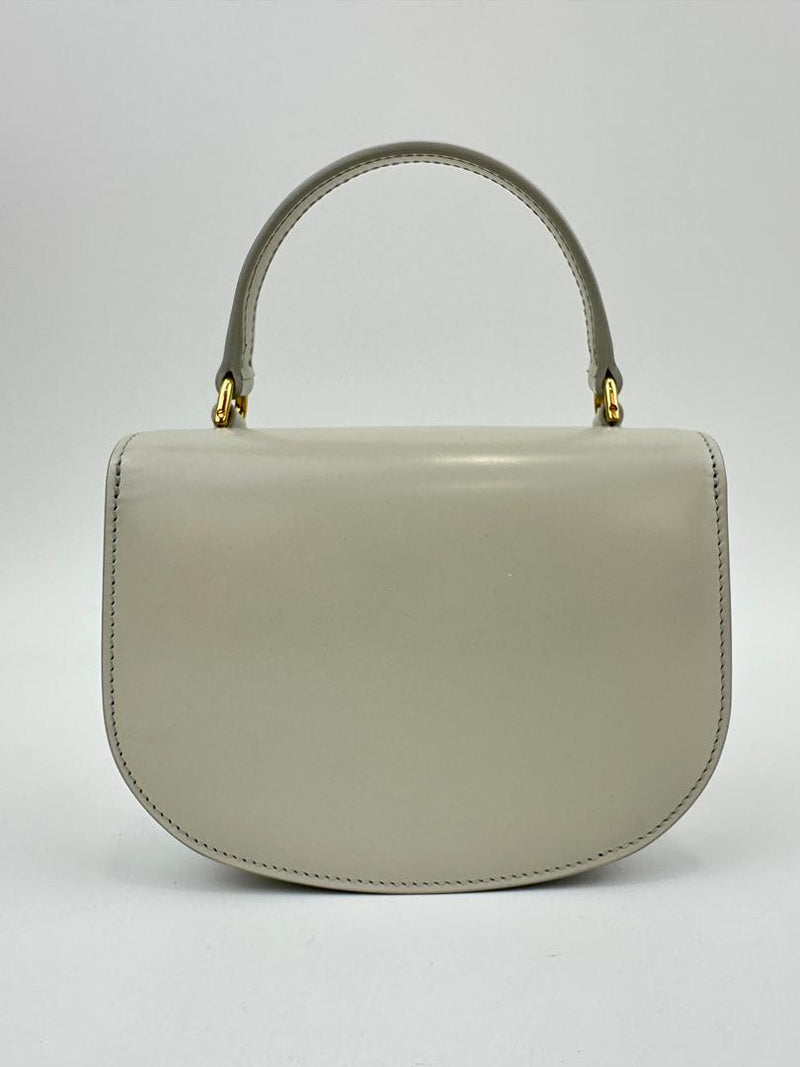 Mini Besace Clea in Chalk Shiny Calfskin
