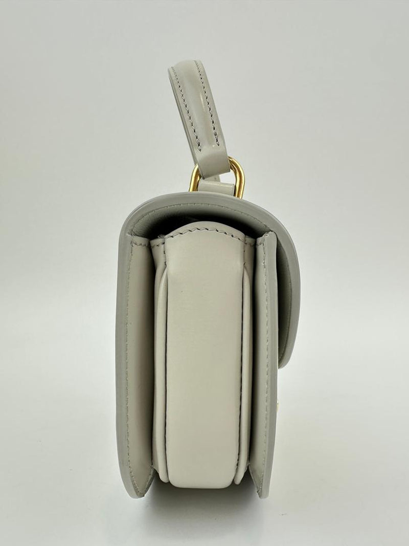 Mini Besace Clea in Chalk Shiny Calfskin