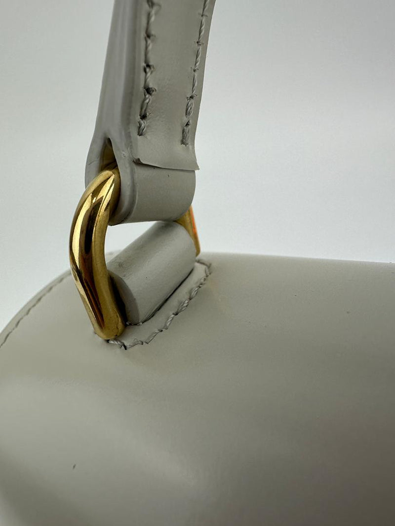 Mini Besace Clea in Chalk Shiny Calfskin