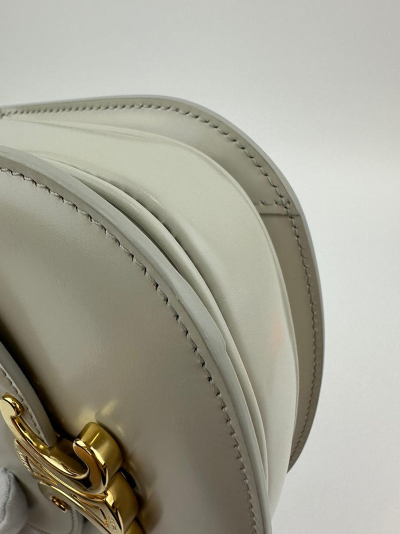 Mini Besace Clea in Chalk Shiny Calfskin