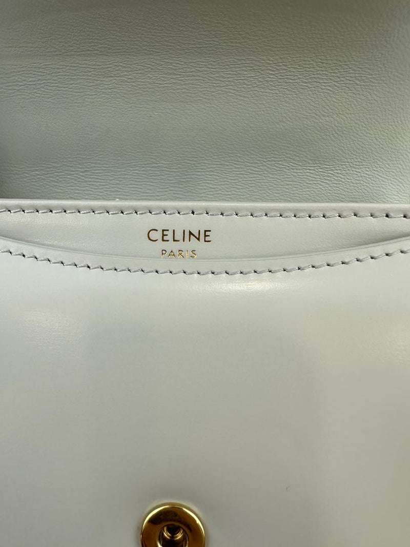 Mini Besace Clea in Chalk Shiny Calfskin