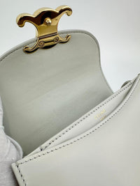 Mini Besace Clea in Chalk Shiny Calfskin