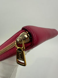 Otl Portefeuille Leather Zip Around Wallet in Fuschia