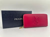 Otl Portefeuille Leather Zip Around Wallet in Fuschia