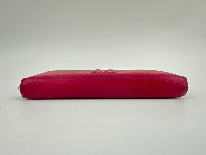 Otl Portefeuille Leather Zip Around Wallet in Fuschia