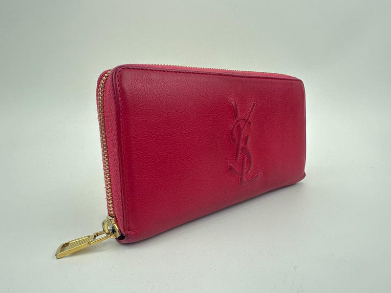 Otl Portefeuille Leather Zip Around Wallet in Fuschia