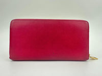 Otl Portefeuille Leather Zip Around Wallet in Fuschia