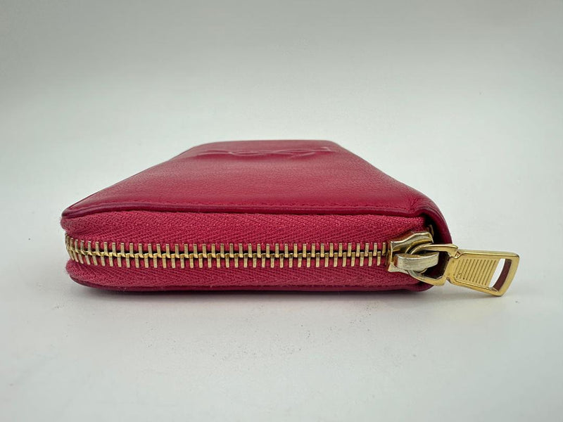 Otl Portefeuille Leather Zip Around Wallet in Fuschia