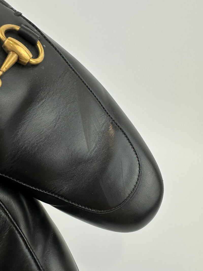 Men’s Princetown Shoes Horsebit in Black Leather 426219 Size 6