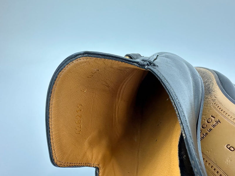 Men’s Princetown Shoes Horsebit in Black Leather 426219 Size 6