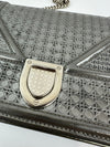 Diorama Metallic Silver Micro Cannage Diorama Wallet on Chain