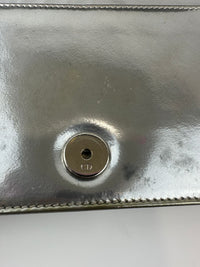 Diorama Metallic Silver Micro Cannage Diorama Wallet on Chain