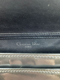 Diorama Metallic Silver Micro Cannage Diorama Wallet on Chain