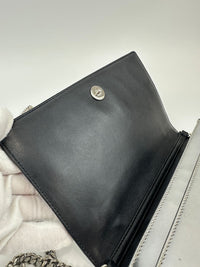 Diorama Metallic Silver Micro Cannage Diorama Wallet on Chain