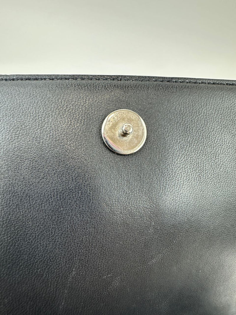 Diorama Metallic Silver Micro Cannage Diorama Wallet on Chain