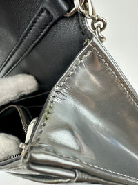 Diorama Metallic Silver Micro Cannage Diorama Wallet on Chain