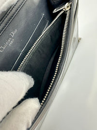 Diorama Metallic Silver Micro Cannage Diorama Wallet on Chain