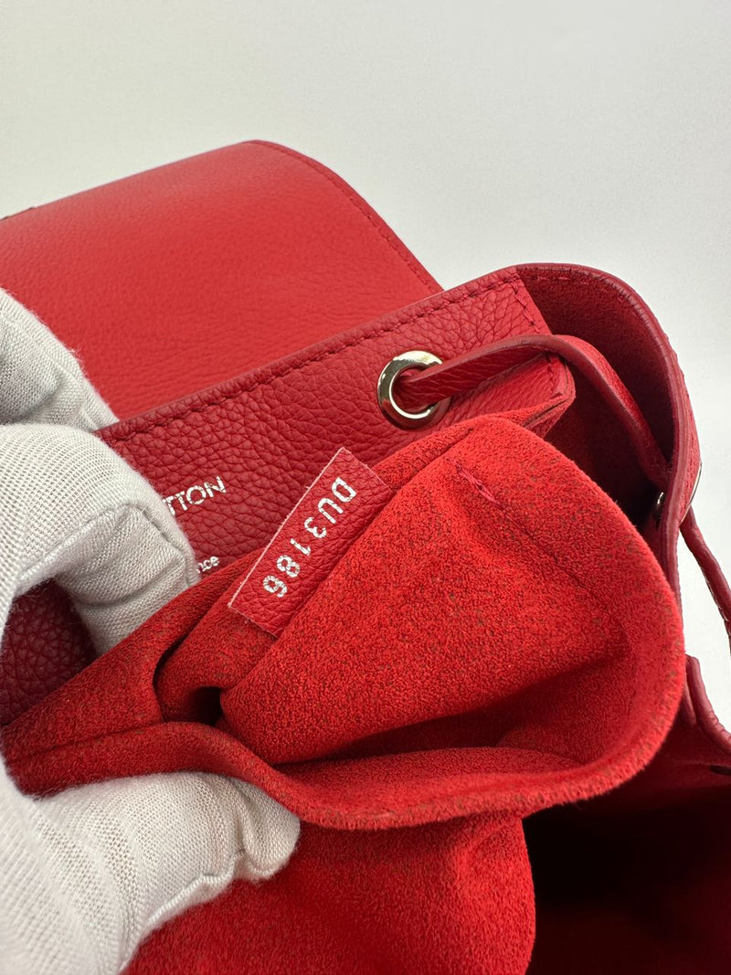 Lockme Red Calfskin Backpack