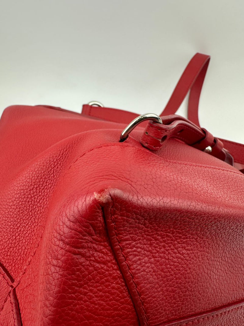 Lockme Red Calfskin Backpack