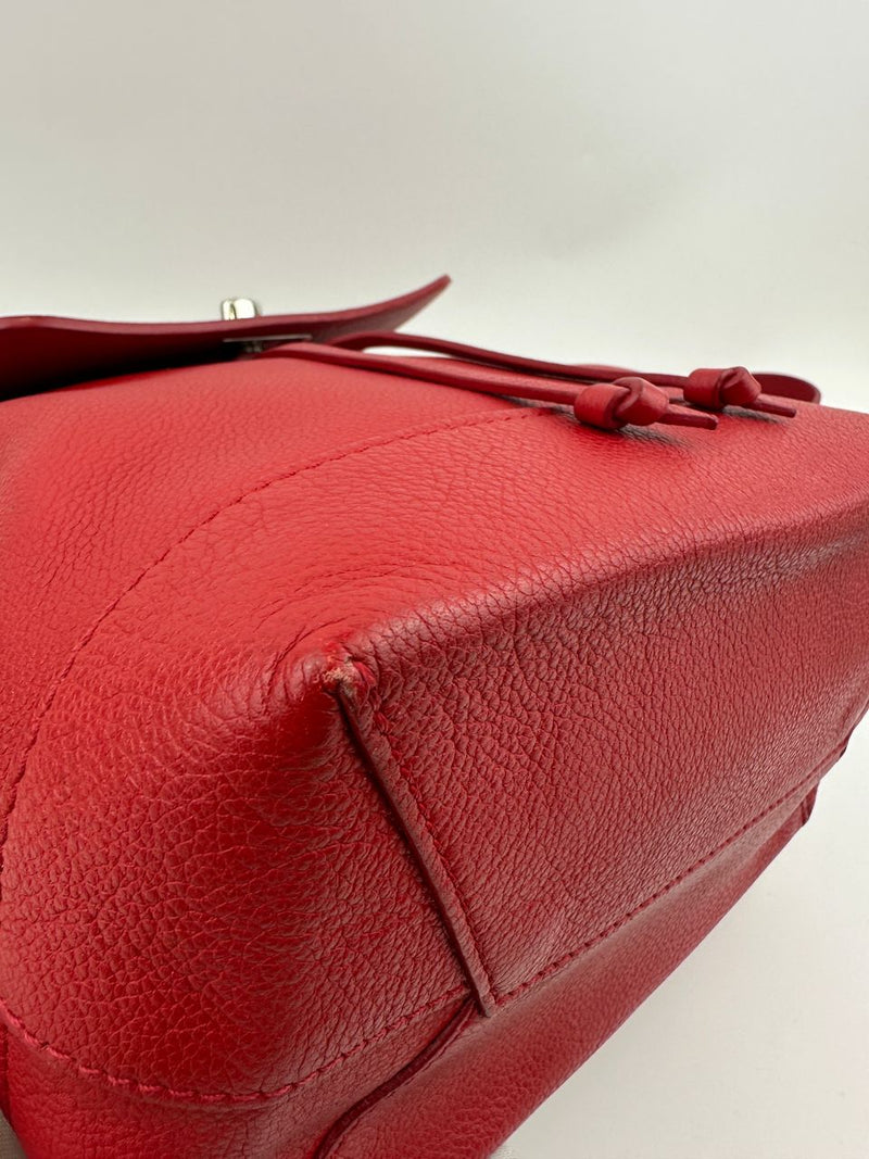 Lockme Red Calfskin Backpack