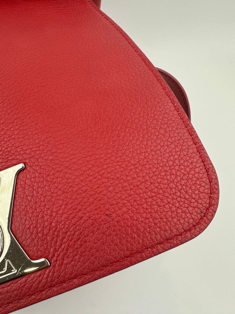 Lockme Red Calfskin Backpack