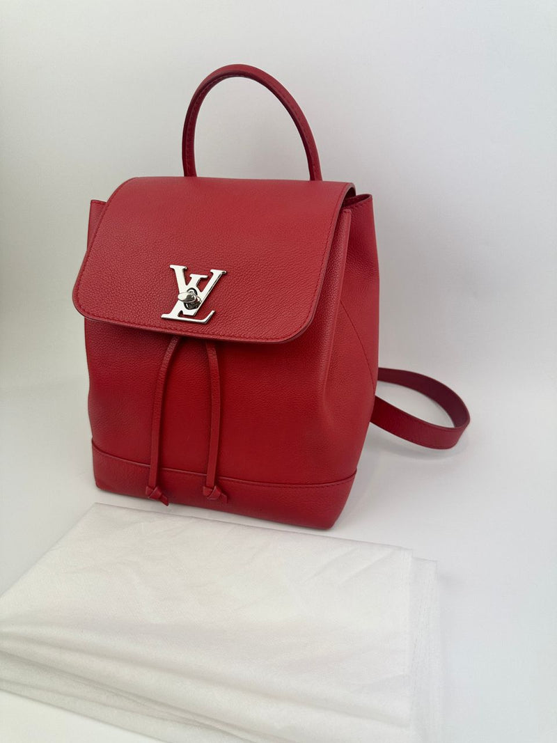 Lockme Red Calfskin Backpack
