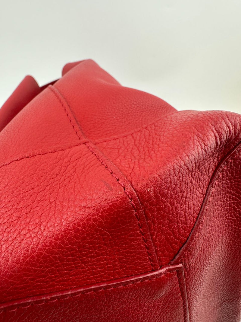 Lockme Red Calfskin Backpack