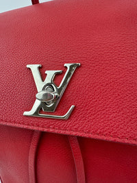 Lockme Red Calfskin Backpack
