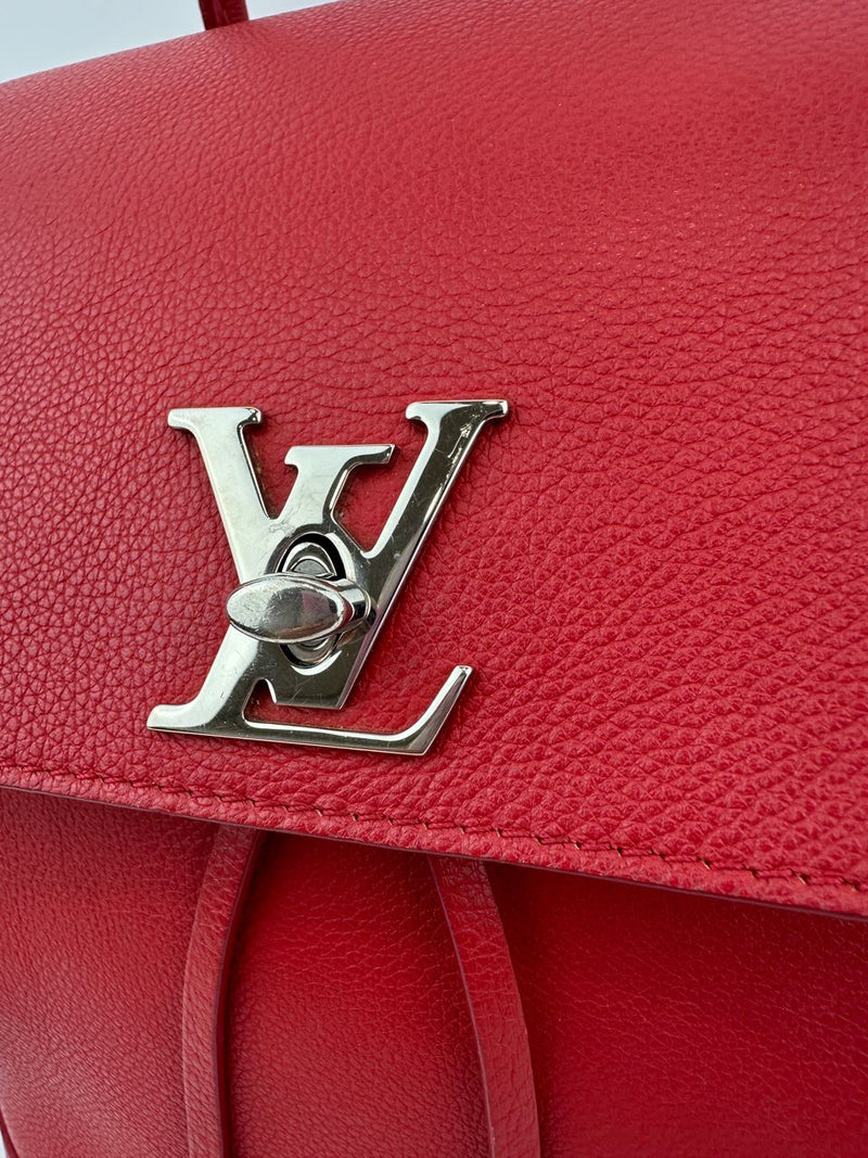 Lockme Red Calfskin Backpack