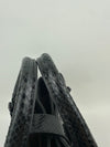 Medium Roma Black Intrecciato Woven Nappa Leather / Snakeskin Top Handle Bag